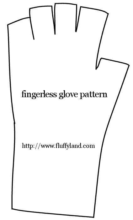 the fingerless glove pattern is shown in black and white