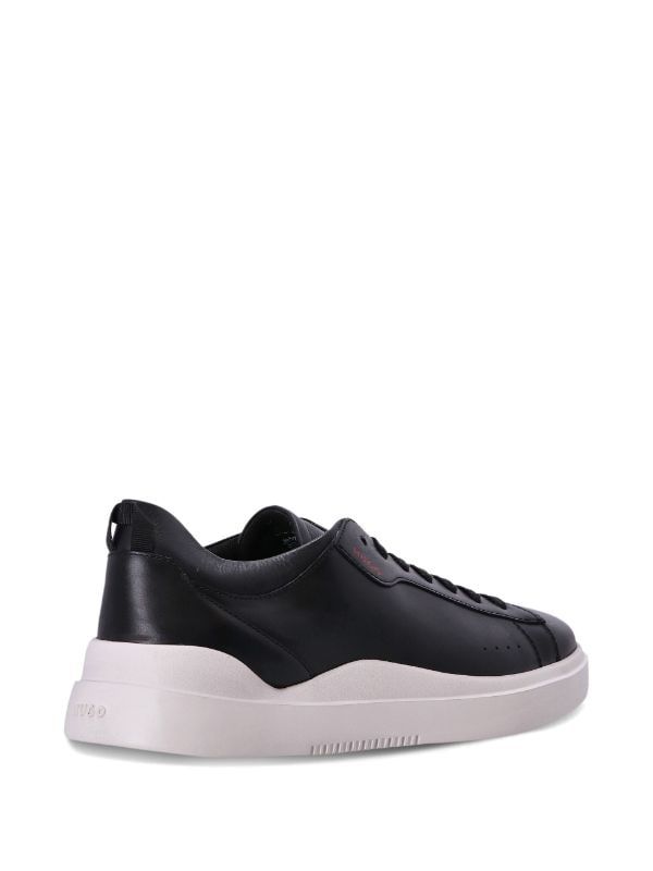 HUGO logo-debossed Leather low-top Sneakers - Farfetch