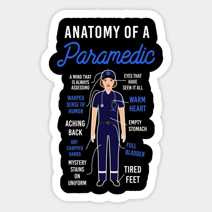 an anatomy of a paramedic with the words below it and some medical related items