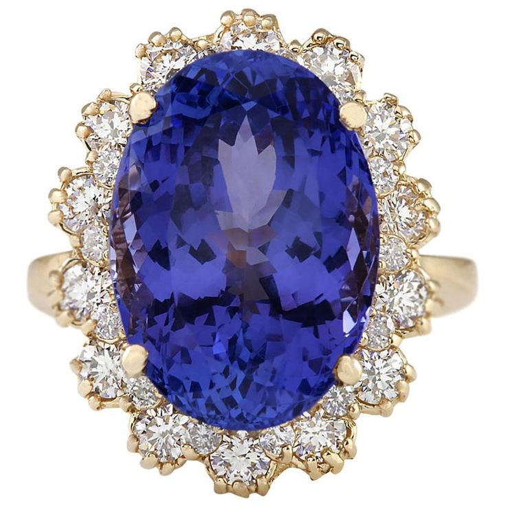 Luxury Diamond Rings, Tanzanite Diamond Ring, Yellow Gold Diamond Ring, Tanzanite Diamond, Gold Cocktail Ring, Gold Cocktail, Tanzanite Gemstone, Gold Diamond Ring, Natural Tanzanite