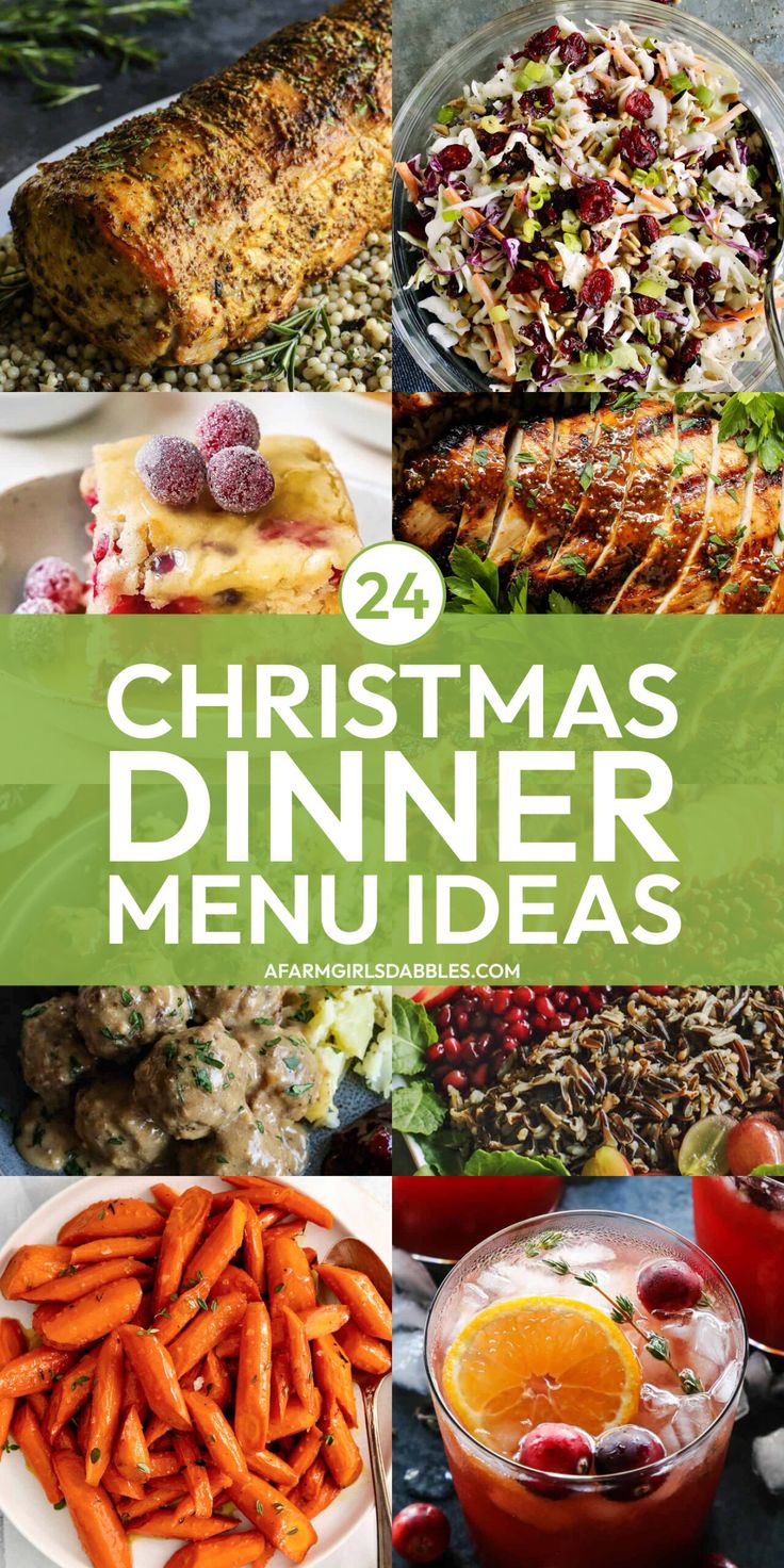 christmas dinner menus with text overlay