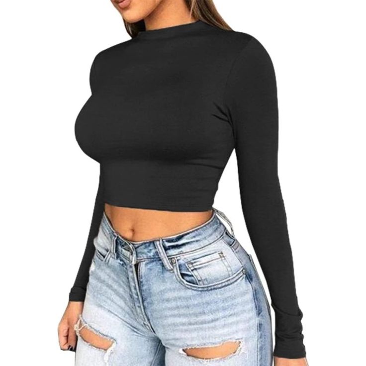 Cropped Fitted Top In In Soft Jersey With Long Sleeves And Mock-Turtleneck And V Neck Fleeced Inside And Spandex Smooth Outside; V-Neck Cropped Shirts Can Be Dresses Up Sexy ,The Turtleneck Are More Basic Material Is Super Soft And Stretchy ;Colors May Vary From Different Viewing Devices Short, Fitted Top In In Soft Jersey With Long Sleeves And Mock-Turtleneck High Stretch Solid Color Fall Tops, Trendy Turtleneck Top In Solid Color, Non-stretch Long Sleeve Crop Top For Night Out, Stretch Turtleneck Tops In Solid Color, Non-stretch Crop Top For Night Out In Fall, Stretch Solid Color Turtleneck Tops, High Stretch Solid Color Turtleneck Top, Solid Color High Stretch Turtleneck Top, Non-stretch Cropped Top For Night Out