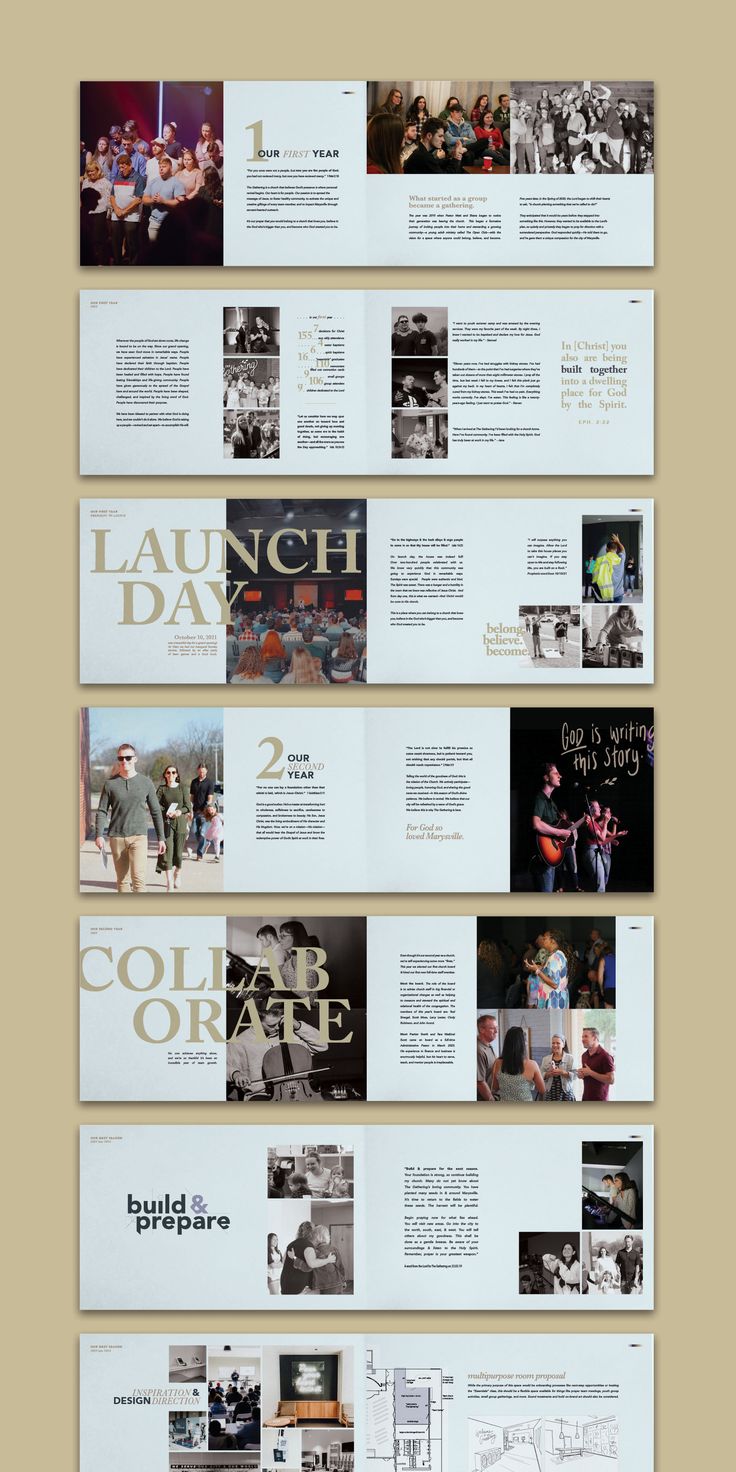 an image of the inside pages of a brochure with photos and text on it