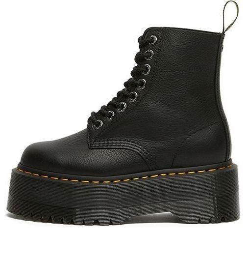 Dr.Martens WMNS 1460 Pascal Pisa Martin Boots Black 26925001 Streetwear Boots With Cushioned Footbed And Round Toe, Round Toe Boots With Cushioned Footbed For Streetwear, Cushioned Round Toe Boots For Streetwear, High-top Combat Boots With Studded Rubber Outsoles For Streetwear, High-top Combat Boots With Studded Outsoles For Streetwear, Studded Lace-up Platform Boots For Streetwear, Lace-up Platform Boots With Studded Rubber Outsoles For Streetwear, Lace-up Platform Boots With Studded Outsoles For Streetwear, Black Low-top Platform Boots With Lug Sole