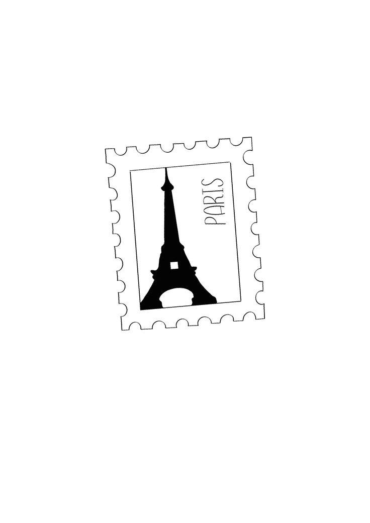 a stamp with the eiffel tower on it