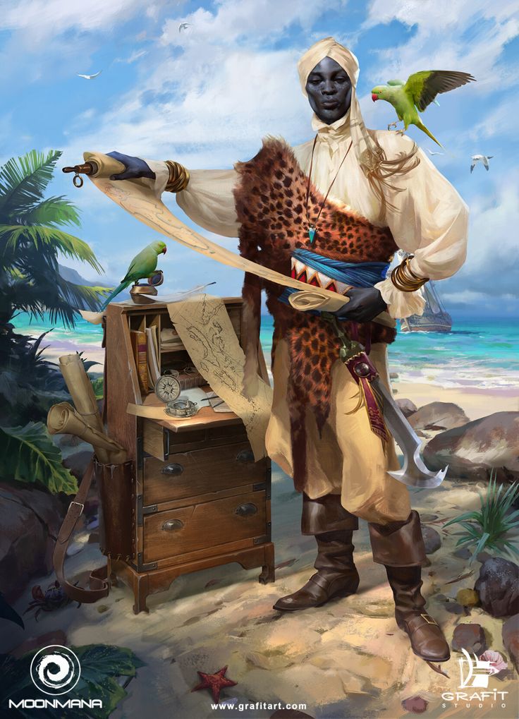 ArtStation - The Map Reader - Ultimate Pirates, Grafit Studio Barbary Pirates, Underwater City, Pirate Art, Fantasy Sci Fi, Black Artwork, Afro Art, Fantasy Illustration, Medieval Fantasy, Character Aesthetic