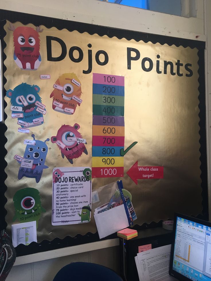 a bulletin board that has some stickers on it