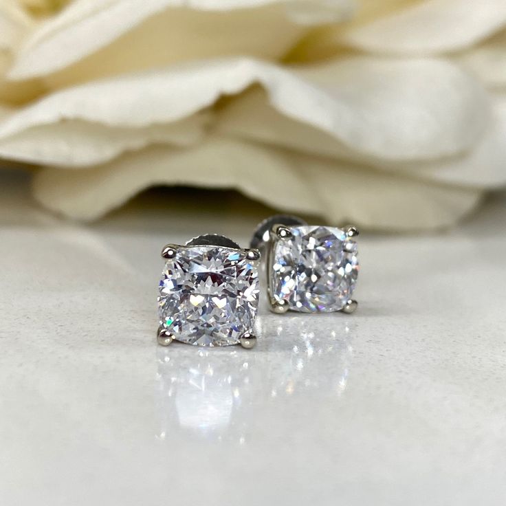 🐕 Big deals! Moissanite Cushion Cut Stud Earrings 14K White Gold, Simulated Diamond Stud Earrings, Ladies Simple Moissanite Birthstone Stud Earrings 7153 only at $265.00 Hurry. #DaintyStud #AprilBirthstone #HisAndHers #CushionCutEarrings #CushionStuds #StudEarrings #14kWhiteGold #BirthstoneEarrings #ScrewBack #MoissaniteStuds Formal Silver Radiant Cut Earrings, Timeless Moissanite Diamond Earrings For Gift, Silver Radiant Cut Diamond Earrings For Formal Occasions, Silver Diamond Earrings With Radiant Cut, Diamond Heart Cut Earrings With Prong Setting, Heart Cut Cubic Zirconia Earrings With Prong Setting, Silver Radiant Cut Diamond Earrings With Prong Setting, Classic Moissanite Earrings In Diamond White, Silver Radiant Cut Diamond Earrings For Gift