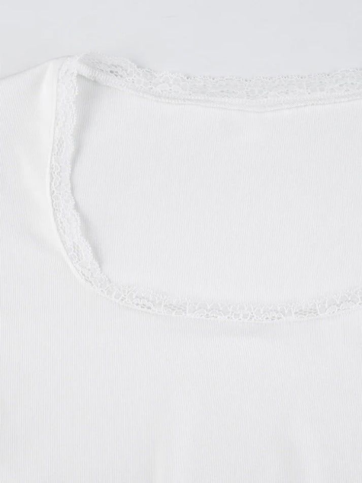 ⚡️Buy Lace Splice U Neck Cropped Long Sleeve Tee White M under $17.00 in Long Sleeves Online. Style: Casual/Street/Vintage/Sweet/Sexy. Fabric Content: Polyester. Fit Type: Slim Fit. Neckline: U Neck. Sleeve Length: Long Sleeve. Versatile Style: This long sleeve tee is a perfect blend of casual, street, vintage, sweet, and sexy styles.. High Quality Fabric: Made of polyester, this tee is durable, lightweight, and comfortable to wear.. Flattering Fit: The slim fit design of this tee is sure to highlight your figure. It is perfect for those who want to show off their curves in a stylish and classy way.. Unique Design: The lace splice design adds a delicate and flirty touch to this tee. The u neck design is also stylish and trendy. The cropped design allows you to show off your flattering wais Jeans Outfit Summer, Cropped Long Sleeve Top, Crop Top Dress, Lace Splicing, Cropped Long Sleeve, Pantalon Cargo, U Neck, Womens Size Chart, Long Sleeve Mini