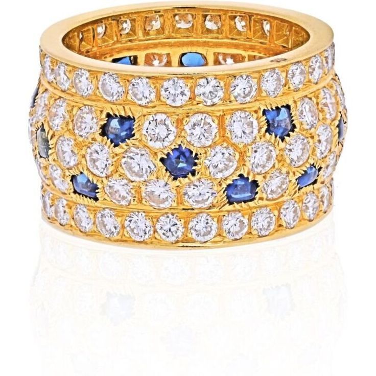 Cartier - 18K Yellow Gold Nigeria Diamond Sapphire Ring Diamond Sapphire Ring, Maker’s Mark, Sapphire Diamond Ring, Gold Band, Estate Jewelry, Makers Mark, Gold Bands, Cartier, Ring Sets