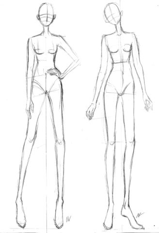 three female mannequins are shown in this drawing lesson for the body and head