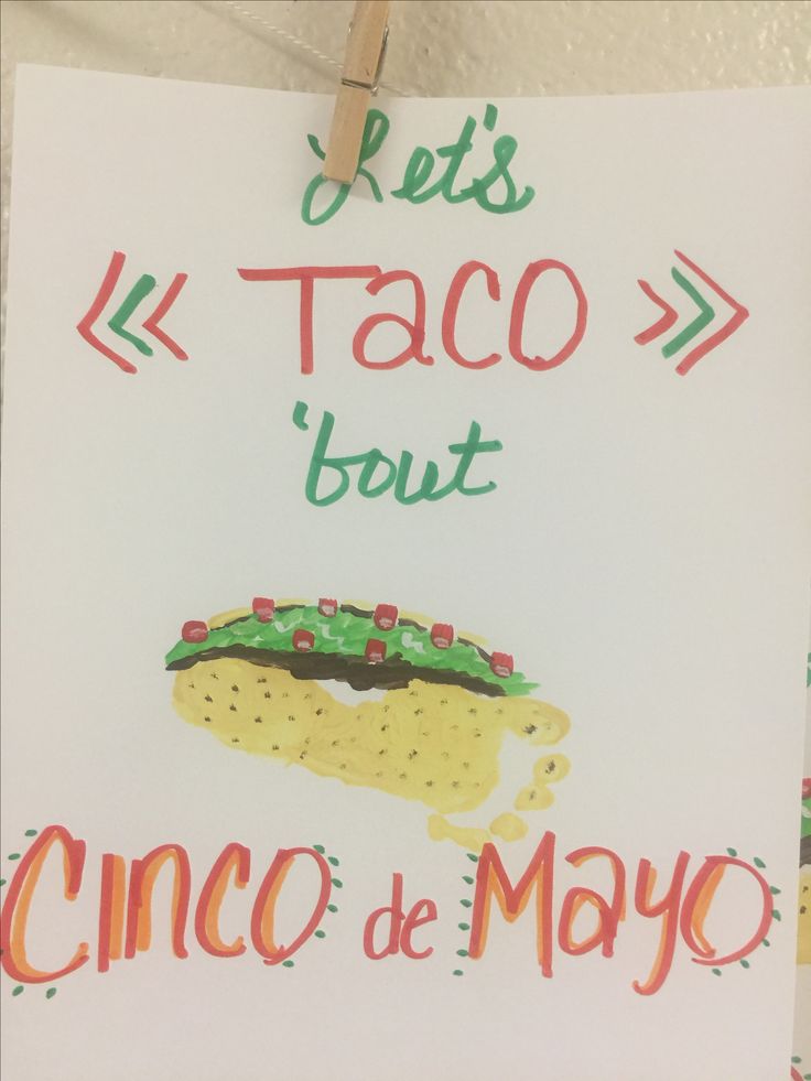 a sign that says let's taco bout and cinco de mayo