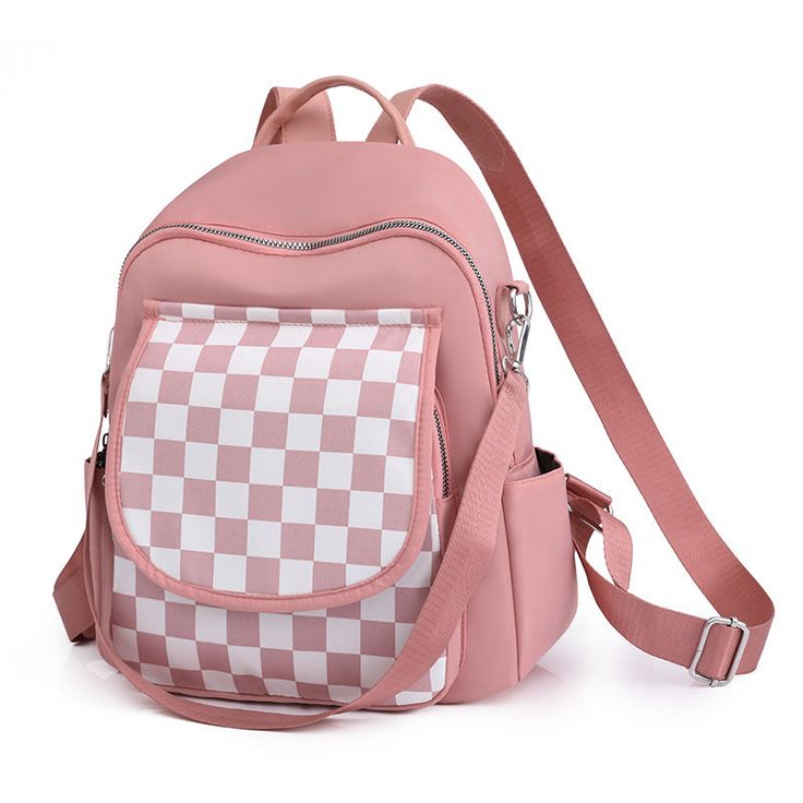 Color: black, green, red, pinkMaterial: Oxford clothMaterial: polyesterLuggage shape: vertical squareOpening method: zipperPattern: solid colorProcessing method: soft surfaceHardness: softCarrying parts: soft handleBag type: three-dimensional bag Casual Square School Backpack, Rectangular Pink Nylon Backpack, Square School Bag With Zipper Closure, Pink Rectangular Nylon Backpack, Rectangular Zipper Closure Bag For Students, Fabric Backpack For Daily Use, Large Capacity Nylon Backpack In Pink, Pink Nylon Backpack For Daily Use, Large Capacity Pink Nylon Backpack