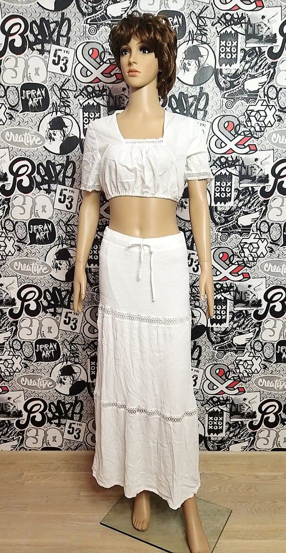 Edwardian skirt Antique Victorian Petticoat Skirt Victorian Skirt white petticoat Eyelet Skirt peasant skirt long white skirt maxi skirt Mheight of the woman in the photo - 180 cmPlease refer to photos for details of condition.Condition: very good vintageMeasurements:Length: 92 cm/36.2 "Waist 76 cm/30"Hips: 90 cm/35.4"Size MnoteThe color on the pictures may vary due to monitor settings and light reflections.Ready to shipPlease do not hesitate to contact with me for any questions.Thank you for sh Flowy Maxi Skirt With Lace Trim, Spring Maxi Skirt With Lace Trim And Relaxed Fit, Spring Maxi Skirt With Lace Trim, White Maxi Length Lined Skirt, White Lined Maxi Skirt, White Maxi Length Bottoms For Spring, Spring Lace Trim Flared Maxi Skirt, White Ruffled Full Skirt, Spring Flared Maxi Skirt With Lace Trim