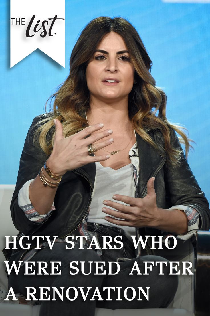 a woman sitting in a chair with her hands on her chest and the caption reads, hgtv stars who were sued after a renovation