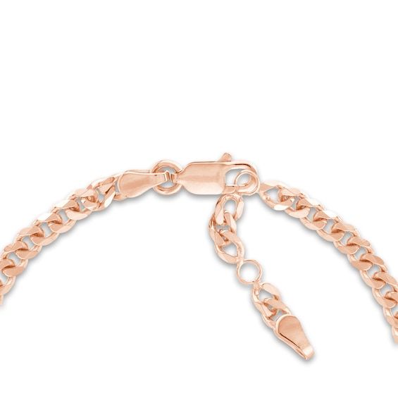 A dazzling "Love" station shimmers elegantly in the center of this meaningful women's bracelet. Fashioned in 14K rose gold, the adjustable 6.6-inch curb chain secures in place with a lobster clasp. Adjustable Rose Gold Charm Bracelet, Tarnish Resistant, Adjustable Rose Gold Tarnish-resistant Charm Bracelet, Classic Adjustable Rose Gold Bracelet, Adjustable Classic Rose Gold Bracelet, Adjustable Rose Gold Tarnish Resistant Bracelet, Adjustable Tarnish-resistant Rose Gold Bracelet, Elegant Rose Gold Name Bracelet With Adjustable Chain, Adjustable Rose Gold Jubilee Diamond Bracelet, Rose Gold Bracelet With Lobster Clasp