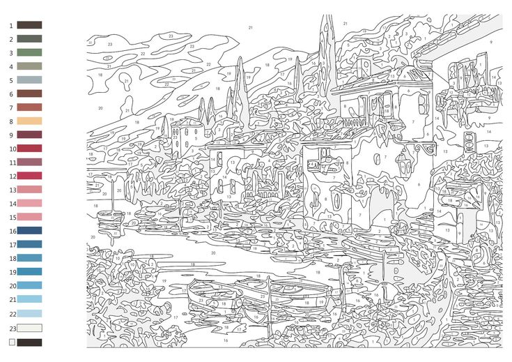 a coloring book with an image of a city