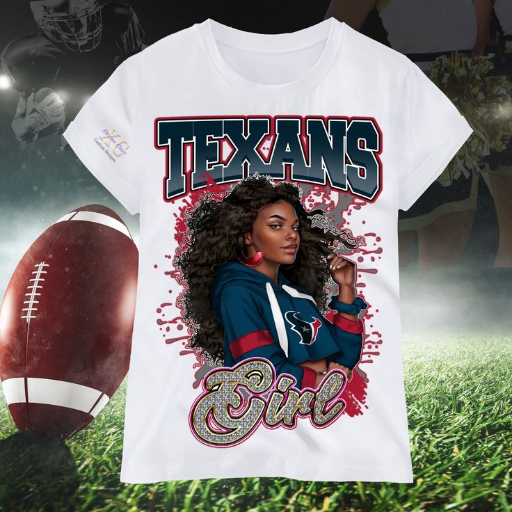 Empower your game day style with our exclusive NFL t-shirts designed for fierce females! Celebrate your love for football while flaunting a trendy and comfortable look that's perfect for cheering on your favorite team. Stand out in the crowd and show off your team spirit with these chic and sporty tees. Game on, ladies! #NFLFashion" Sporty T-shirt For Football Season Fan Events, Football Season Cheerleading Fan Apparel T-shirt, Sports Fan T-shirt For Football Season Cheerleading, Team-colored Graphic Print T-shirt, Sporty T-shirt For Football Season Cheerleading, Football Season Team Spirit T-shirt, Nfl T Shirts, Game Time, Game On