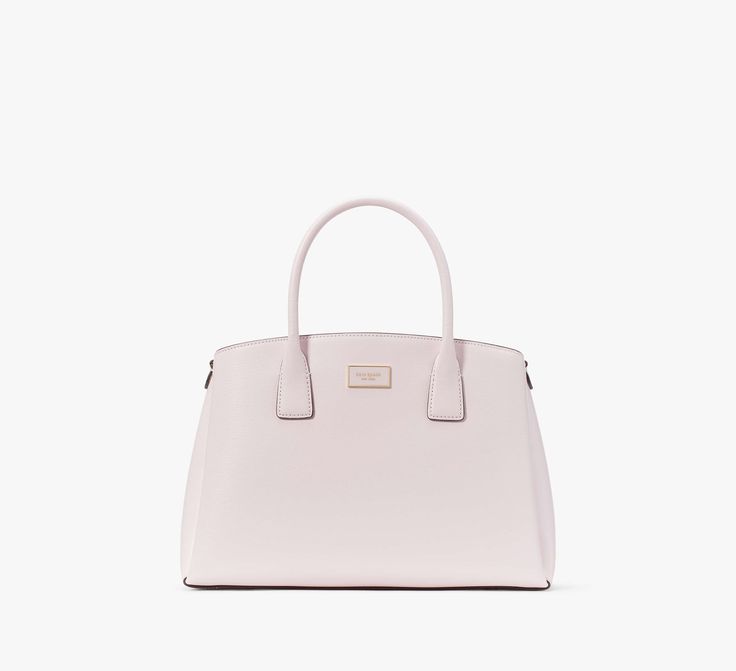 Add instant style to your in-office days with this sophisticated leather satchel. | Kate Spade Serena Satchel, Shimmer Pink Chic Textured Leather Satchel For Work, Feminine Top Handle Satchel For Office, Feminine Leather Satchel With Top Handle, Feminine Leather Top Handle Satchel, Feminine Office Satchel With Detachable Strap, Kate Spade Workwear Satchel With Top Carry Handle, Kate Spade Satchel For Work With Top Carry Handle, Elegant Textured Leather Satchel For Office, Elegant Office Satchel With Leather Lining