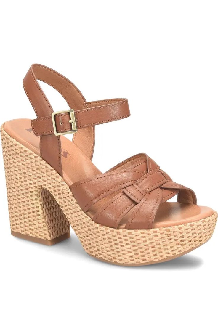 KORKS Dee Wedge Platform (Women) | Nordstromrack Synthetic Wedge Sandals With Stacked Block Heel, Synthetic Wedge Sandals With Block Heel, Leather Strappy Platform Heels, Strappy Leather Platform Heels, High Heel Synthetic Wedge Sandals With Stacked Heel, Synthetic Wedge Sandals With Stacked Heel, Synthetic High Heel Wedge Sandals With Stacked Heel, Synthetic Wedge Sandals With 4-inch Block Heel, Casual Leather Strappy Heels