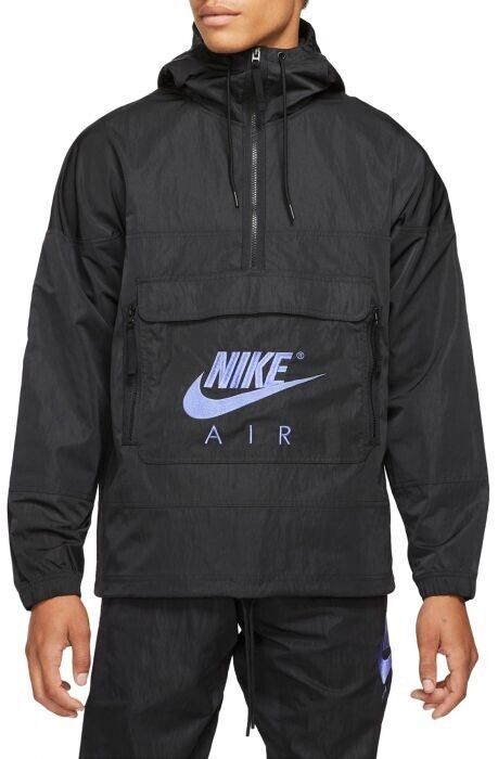 Nike Air Unlined Anorak Windbreaker Black Rush Violet Rare DD6406-011 Small. 🔅🔅LOW PRICE ON RARE ITEM!! 🔅🔅 THE NIKE AIR ANORAK IS A STYLING STAPLE WITH DETAILS INSPIRED BY AN '80S AIR FORCE CAMPAIGN. RETRO DETAILS COME IN THE FORM OF A HEADLINE FROM THE CAMPAIGN EMBROIDERED ON THE BACK PANEL, COLOR BLOCKING DETAILS AND A FUTURA AIR GRAPHIC EMBROIDERED ON THE FRONT POCKET. LIGHTWEIGHT AND UNLINED THIS LIGHTWEIGHT WOVEN PULLOVER HAS A SMOOTH FEEL AND SLIGHT SHINE. IT'S UNLINED FOR VERSATILE LAYERING AND FEATURES A LOOSE FIT FOR A COMFORTABLE, DISTRACTION-FREE FEEL. '80S INFLUENCE "GET OVER YOUR FEAR OF HEIGHTS" IS A HEADLINE PULLED FROM AN '86 NIKE AIR FORCE CAMPAIGN. THE NIKE FUTURA AIR LOGO IS EMBROIDERED ON THE FRONT POCKET. A RECYCLED FRONT ZIPPER PROVIDES STYLING OPTIONS. THE SNAP F Nike Technical Windbreaker For Outdoor, Hooded Technical Windbreaker For Streetwear, Nike Techwear Track Jacket For Outdoor Activities, Nike Nylon Track Jacket For Streetwear, Technical Track Jacket With Drawstring Hood For Streetwear, Nike Techwear Track Jacket For Streetwear, Nike Technical Streetwear Outerwear, Nike Functional Track Jacket For Streetwear, Nike Technical Outerwear For Streetwear