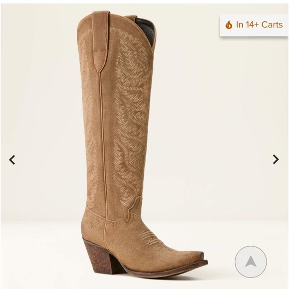 Ariat | Shoes | Nwt Ariat Laramie Stretchfit Distressed Suede Boots | Poshmark Fitted Beige Boots With Leather Sole, Fitted Beige Boots For Ranch, Beige Fitted Western Boots, Fitted Beige Western Boots, Beige Fitted Snip Toe Boots, Fitted Beige Snip Toe Boots, Ariat Cowgirl Boots, Dark Brown Leather Boots, Ariat Cowboy Boots