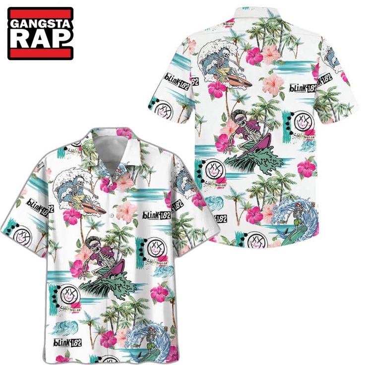 Blink-182 Skull Sea Surfing White Color 2024 Tropical Hawaiian Shirt Introducing our Hawaiian Shirt, the ultimate blend of comfort and vibrant style. Made from lightweight, breathable fabric, it’s perfect for warm weather and tropical vibes. Featuring bold, colorful prints that capture the spirit of the islands, this shirt adds a fun and relaxed flair to [...] Blink 182 Halloween, Summer Soiree, 3d Shirt, Tropical Style, Blink 182, Hawaiian Islands, Tropical Vibes, Casual Attire, Summer Festival