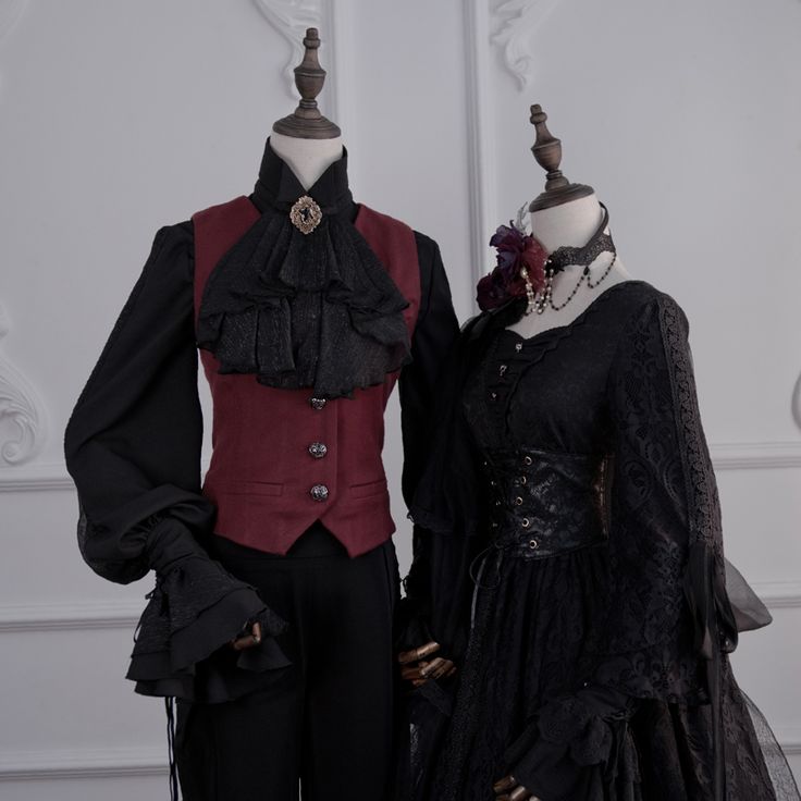 ZJ Story -The Kindred- Ouji Lolita Vest Gothic Villain Outfits, Vampirecore Clothes, Gothic Royalty, Sagittarius Dressing Style, Ouji Aesthetic, Gothic Ouji Fashion, Ouji Fashion, Vampirecore Outfits, Vampire Outfit Aesthetic