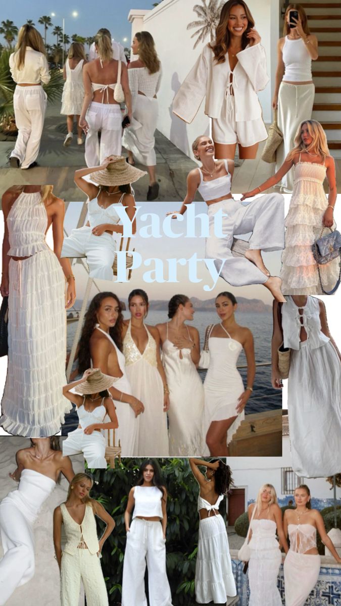 many different pictures of women in white dresses and one has her hand on her hip