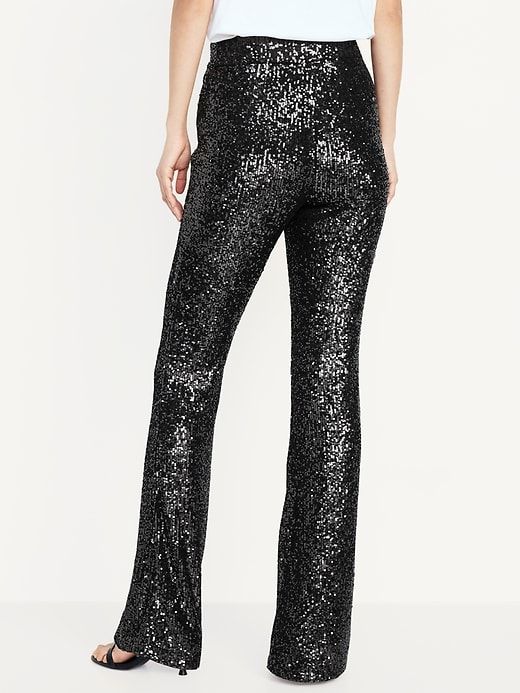 High-Waisted Sequin Flare Pants | Old Navy Flare Pants Black, Sequin Flare Pants, Concert Wear, Perfect Pant, Navy Fashion, Disco Party, Old Navy Women, Navy Pants, Bottom Clothes