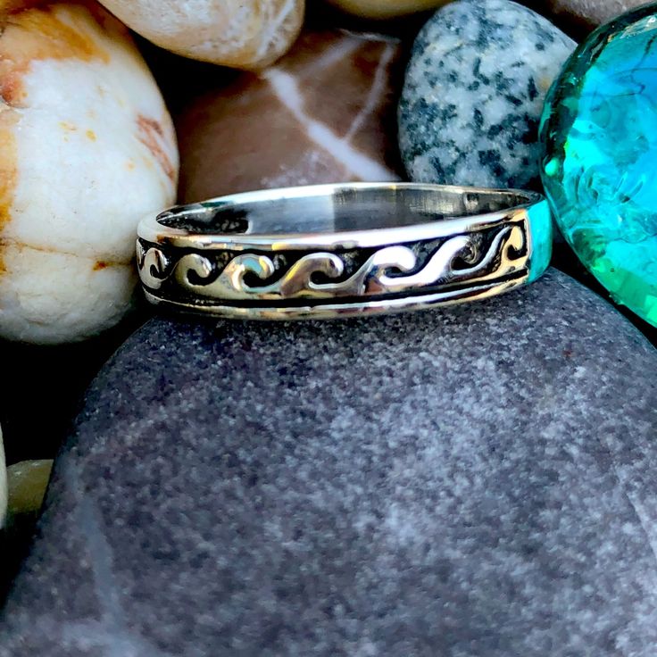 Brand New! Women’s Sterling Silver Tribal Wave Ring! Liquidating My Online Surf Shop. Offers Welcome Silver Surf, Optical Illusion Tattoo, Wave Ring, Ring Color, Wooden Rings, Surf Shop, Womens Jewelry Rings, Band Rings, Diy Jewelry