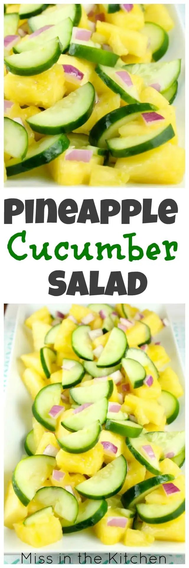 the pineapple cucumber salad is ready to be eaten