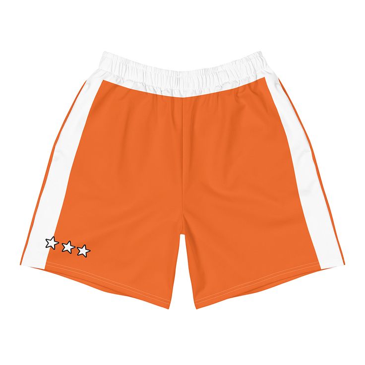 an orange and white shorts with stars on the side