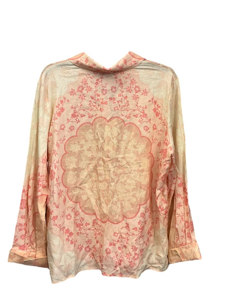 Brand: RACHEL ZOE Style: BLOUSE 3/4 SLEEVE Color: FLORAL PRINT Size: L Other Info: NEW! SKU: 129-9258-392 CONDITION: NEW Printed Long Sleeve Tops For Daywear, Spring Feminine Long Sleeve Sleepwear, Feminine Long Sleeve Spring Sleepwear, Spring Sleepwear With 3/4 Sleeves, Printed Long Sleeve Shirt For Daywear, Pink Fitted Blouse For Loungewear, Fitted Pink Blouse For Loungewear, Pink Floral Print Top With 3/4 Sleeves, Pink Floral Print Tops With 3/4 Sleeves