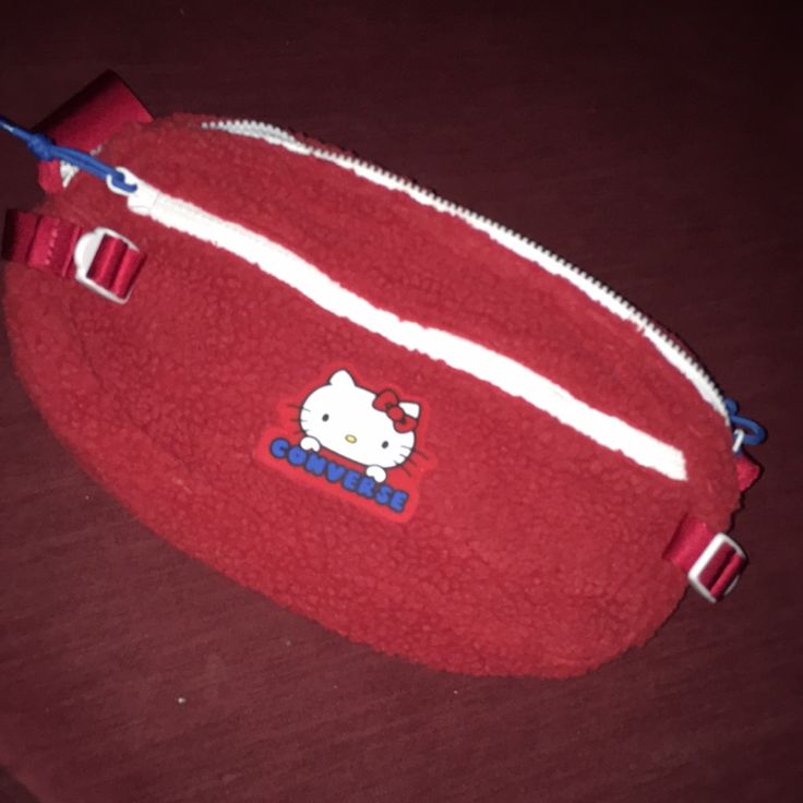 Brand New Hello Kitty Pouch Trendy Red Pouch With Zipper, Red School Pouch With Zipper, Red School Bag With Zipper Pouch, Casual Red Rectangular Pouch, Cute Red Bag With Zipper Pouch, Cute Red Bags With Zipper Pouch, Red Zipper Pouch Bag, Red Bag With Zipper Pocket For Gift, Cute Red Bag With Removable Pouch