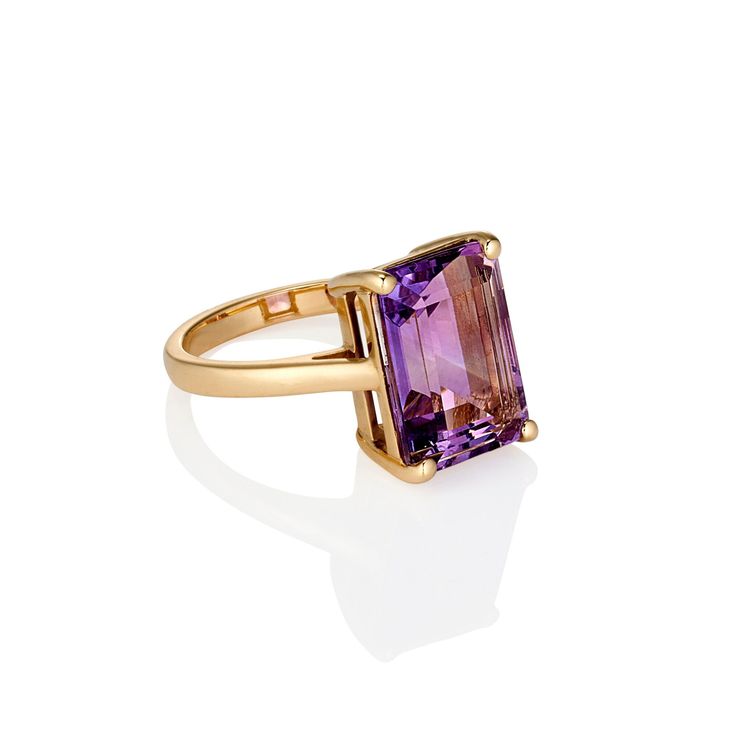 SJCo. Jewellers Manufacturers of fine Jewellery Solid 9ct Yellow Gold Amethyst Cocktail Ring - RRP $845 9ct Yellow Gold. Centre Stone - Amethyst, Emerald Cut 14 x 10mm - 7.54ct Ring Shank - A low domed band with upswept shoulders which measures 2.3mm wide and 1.5mm thick. Finger Size - 7.5 US, O UK - Can be made in any size Total weight - 5.6 grams All items are guaranteed to be 100% solid 9ct gold. We are a Sydney based workshop specialising in handmade chains, bangles and rings as well as vint Luxury Solitaire Amethyst Ring, Classic Yellow Gold Amethyst Gemstone, Timeless 14k Gold Amethyst Gemstone Ring, Timeless Formal Amethyst Ring, Classic Yellow Gold Amethyst Gemstone Ring, Luxury Yellow Gold Amethyst Ring With Emerald Cut, Hallmarked Emerald Cut Amethyst Ring In Fine Jewelry Style, Luxury 14k Gold Hallmarked Amethyst Ring, Classic Polished Amethyst Gemstones