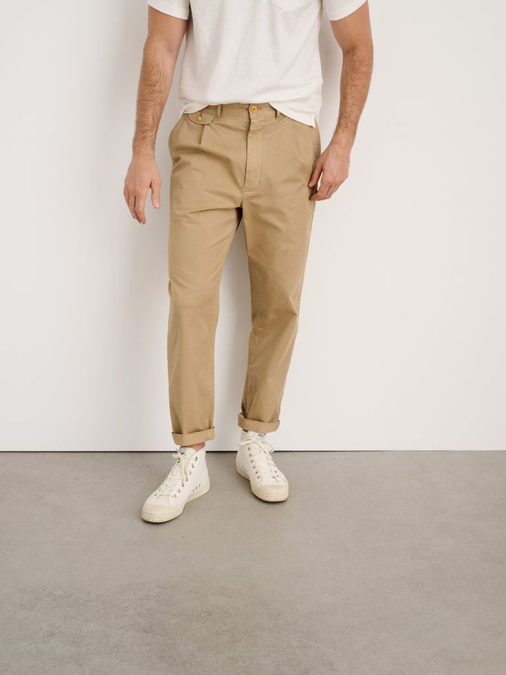 Chino Cotton Twill Work Pants With Belt Loops, Tapered Chinos With Belt Loops, Tapered Straight Chinos With Belt Loops, Relaxed Fit Khaki Chinos With Belt Loops, Cotton Selvedge Pants With Tapered Leg, Selvedge Cotton Tapered Leg Pants, Cotton Selvedge Tapered Leg Pants, Khaki Tapered Leg Chino Cotton Twill Cargo Pants, Chino Cotton Twill Cargo Pants