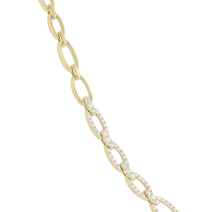 This Perfectly Pave Diamond Necklace is a stunning showstopper worthy of its namesake! Crafted from 14 karat yellow gold with an oval chain link design, it will be a sparkly addition to any neckline. With a whopping 2 1/2 carats of natural earth-born diamonds, you'll shine like the gem you are! Link Design, Natural Earth, Top Gifts, 2 Carat, Pave Diamonds, Wedding Shop, Chain Link, Gold Chains, Diamond Necklace