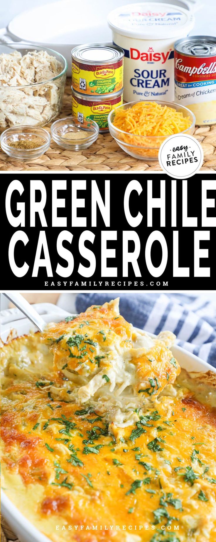 this green chile casserole is loaded with cheese and spinach