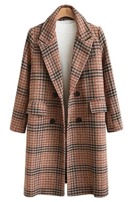 STYLECASTER | Winter Jacket Trends 2022 Celana Jins, Celana Kargo, Checked Coat, Long Peacoat, Lapel Coat, Peacoats, Peacoat Jacket, Langer Mantel, Long Trench Coat