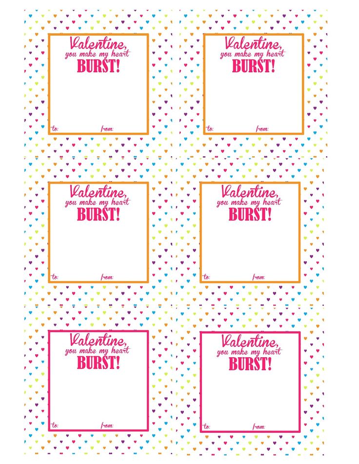 four valentine's day printables with hearts and dots