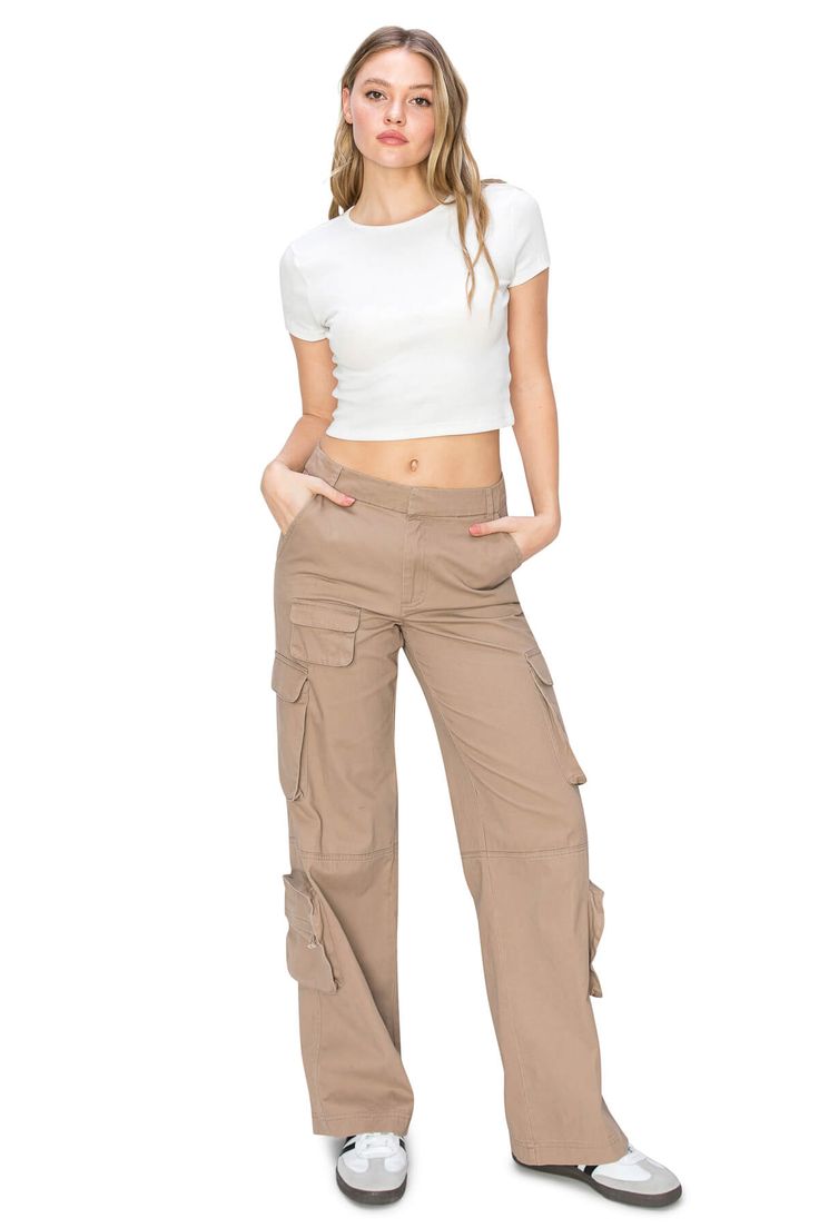 100% Cotton Feature: Embrace effortless style with these pants that boast a relaxed fit, featuring a front zipper with a button closure, classic hip pockets, a wide-leg silhouette, and non-stretch fabric for ultimate comfort and ease. Crafted with a keen eye for both style and functionality, these pants are the quintessential choice for achieving a relaxed yet refined appearance, whether you're navigating the workday or unwinding during your leisure time. Explore more of the laid-back California Spring Full Length Cargo Pants With Hip Pockets, Spring Full-length Wide Leg Pants With Hip Pockets, Spring Cargo Style Wide-leg Bottoms, Spring Wide Leg Cargo Pants, Spring Wide Leg Utility Pants, Spring Wide-leg Cargo Style Bottoms, Spring Wide-leg Bottoms In Cargo Style, Spring Full Length Wide Leg Pants With Cargo Pockets, Spring Full Length Cargo Work Pants