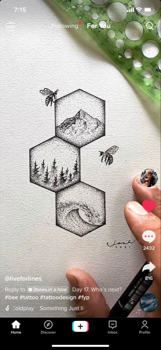 someone is drawing an image on their phone