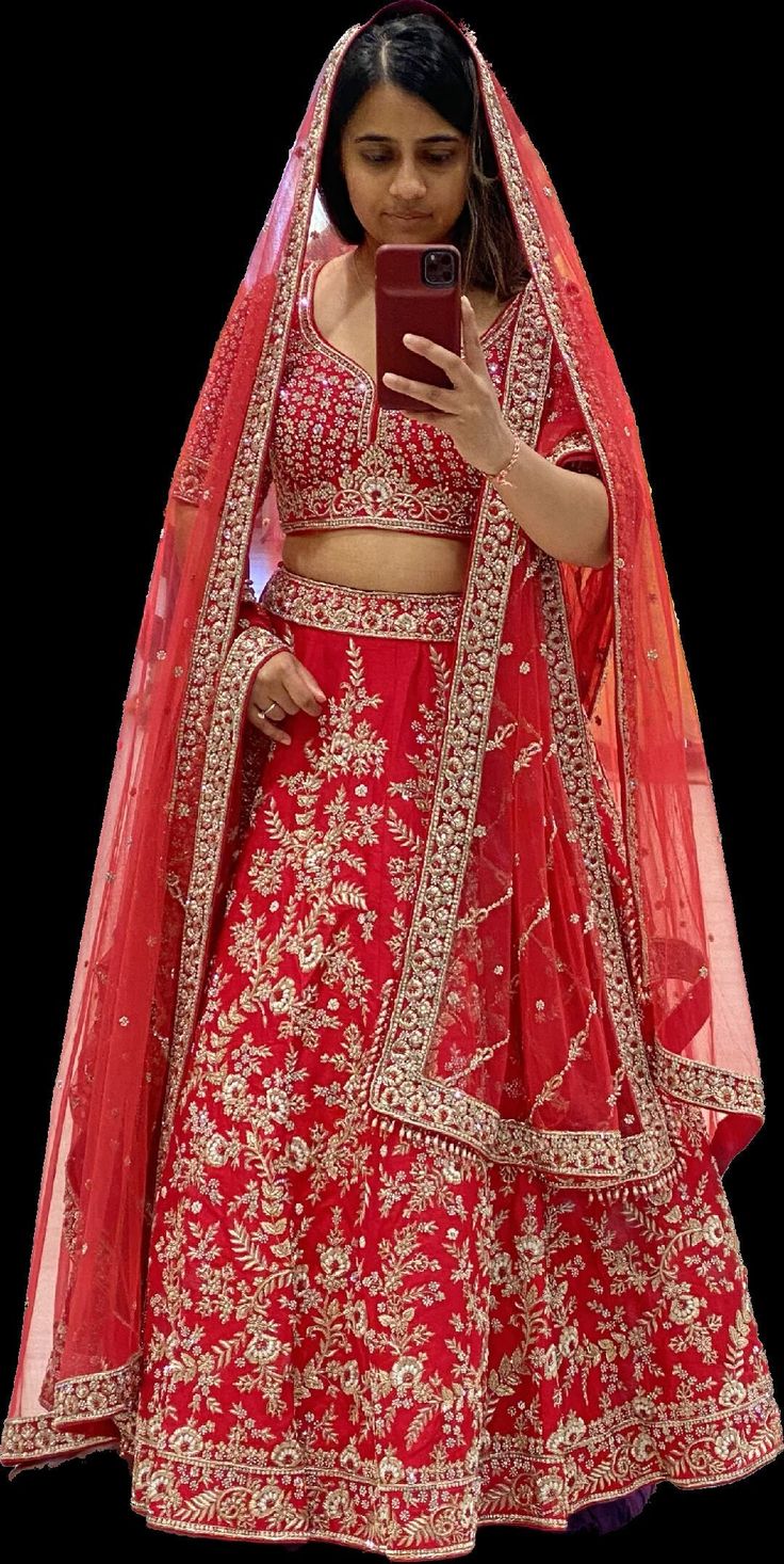 Beautiful red silk lehenga. Unworn (except for in photo). Includes two dupatas. Please message for any questions. Bollywood Lehenga For Marriage During Diwali, Embroidered Sets With Traditional Drape For Marriage, Embroidered Sets For Marriage With Traditional Drape, Embroidered Marriage Sets With Traditional Drape, Embroidered Wedding Sets With Traditional Drape, Traditional Festive Sets For Marriage, Traditional Zari Work Sets For Marriage, Traditional Festive Marriage Wear, Embroidered Festive Marriage Sets