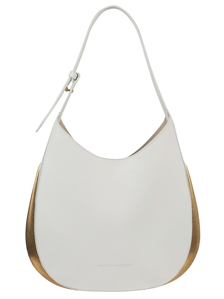 Amalia Bag from Benedetta BruzzichesComposition: 100% Calf Leather Designer Hobo Bag With Gold-tone Hardware For Shopping, Elegant Hobo Bag With Removable Pouch For Shopping, Modern Gold Hobo Bag For Evening, Modern Gold Bucket Bag For Formal Occasions, Elegant Gold Hobo Bag With Top Handle, Modern Gold Hobo Bag With Top Handle, Modern Gold Hobo Bag For Shopping, White Modern Formal Hobo Bag, Gold Hobo Bag With Detachable Handle For Formal Occasions