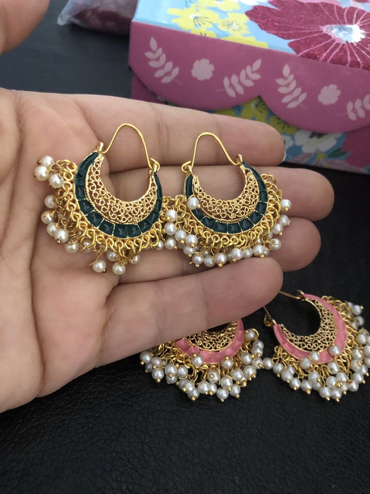 Small chand bali in green meena work is ready to ship. Excited to share this item from my #etsy shop: Handmade earrings, gajra bali earrings, hoop earrings , kundan earrings, indian earrings, pakistani earrings, #noorzaracollection Green Kundan Chandbali Chandelier Earrings, Green Chandbali Bridal Earrings With Latkans, Green Tilla Chandbalis For Eid, Green Chandbali Earrings With Stone Work, Green Chandbali Chandelier Earrings For Diwali, Multicolor Chandbali Hoop Earrings For Party, Multicolor Chandbali Earrings For Eid, Diwali Green Chandbali Chandelier Earrings, Traditional Chandbali Hoop Earrings For Party