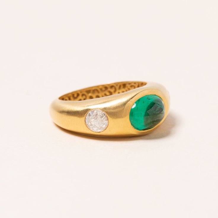 Emerald Polki Diamonds 18k Gold Learn more about the historical and cultural traditions behind our Indian Jewelry on our Blog! Traditional Oval Ring With 17 Jewels, Ceremonial Yellow Gold Emerald Heirloom Ring, Ceremonial Heirloom Yellow Gold Emerald Ring, Elegant Ceremonial Rings With Gemstone, Elegant Ceremonial Gemstone Rings, Luxury Yellow Gold Emerald Ring With Oval Cabochon, Heirloom Yellow Gold Diamond Ring With Oval Cabochon, Fine Jewelry Diamond With Intaglio Detail, Diamond Intaglio Rings, Fine Jewelry