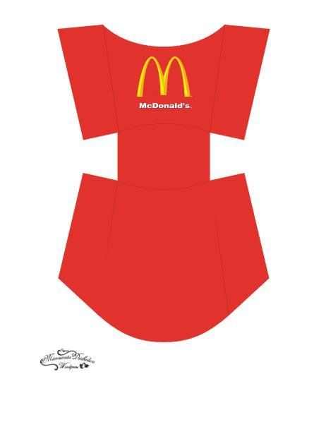 an image of a paper model of a mcdonald's shirt with the logo on it