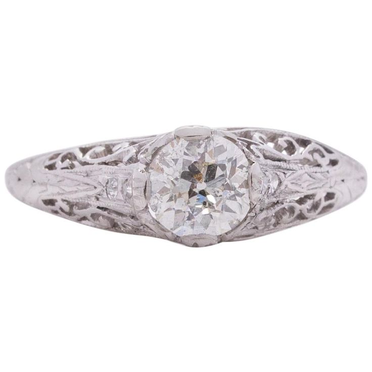 Item Details: Ring Size: and 7.75 Metal Type: Platinum [Hallmarked, and Tested] Weight: 3.7 grams Center Diamond Details: Weight: .98 Carat Cut: Old European brilliant Color: H Clarity: I1 Measurements: 6.3 x 6.3mm Side Stone Details: Weight: .04 Carat Total Weight Cut: Antique Single Cut Color: G Clarity: SI1 Finger to Top of Stone Measurement: 5.5 mm Condition: Excellent Gia Certified Platinum Collectible Rings, Antique Gia Certified Round Cut Ring, Classic Collectible Diamond Ring With Center Stone, Antique White Gold Gia Certified Diamond Ring, Antique Gia Certified White Gold Diamond Ring, Gia Certified Antique Platinum Diamond Ring, Vintage White Gia Certified Rings, Collectible Diamond Ring With Brilliant Cut, Gia Certified Vintage Ring With Round Band