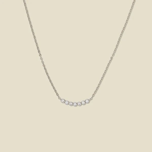 CZ Poppy Crescent Necklace – Made By Mary Made By Mary, Crescent Necklace, Delicate Chain, Matching Rings, Necklace Sizes, Pure Silver, Shopping List, Gold Vermeil, Crescent